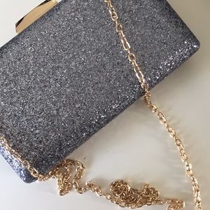 NEW!!! Silver shiny clutch